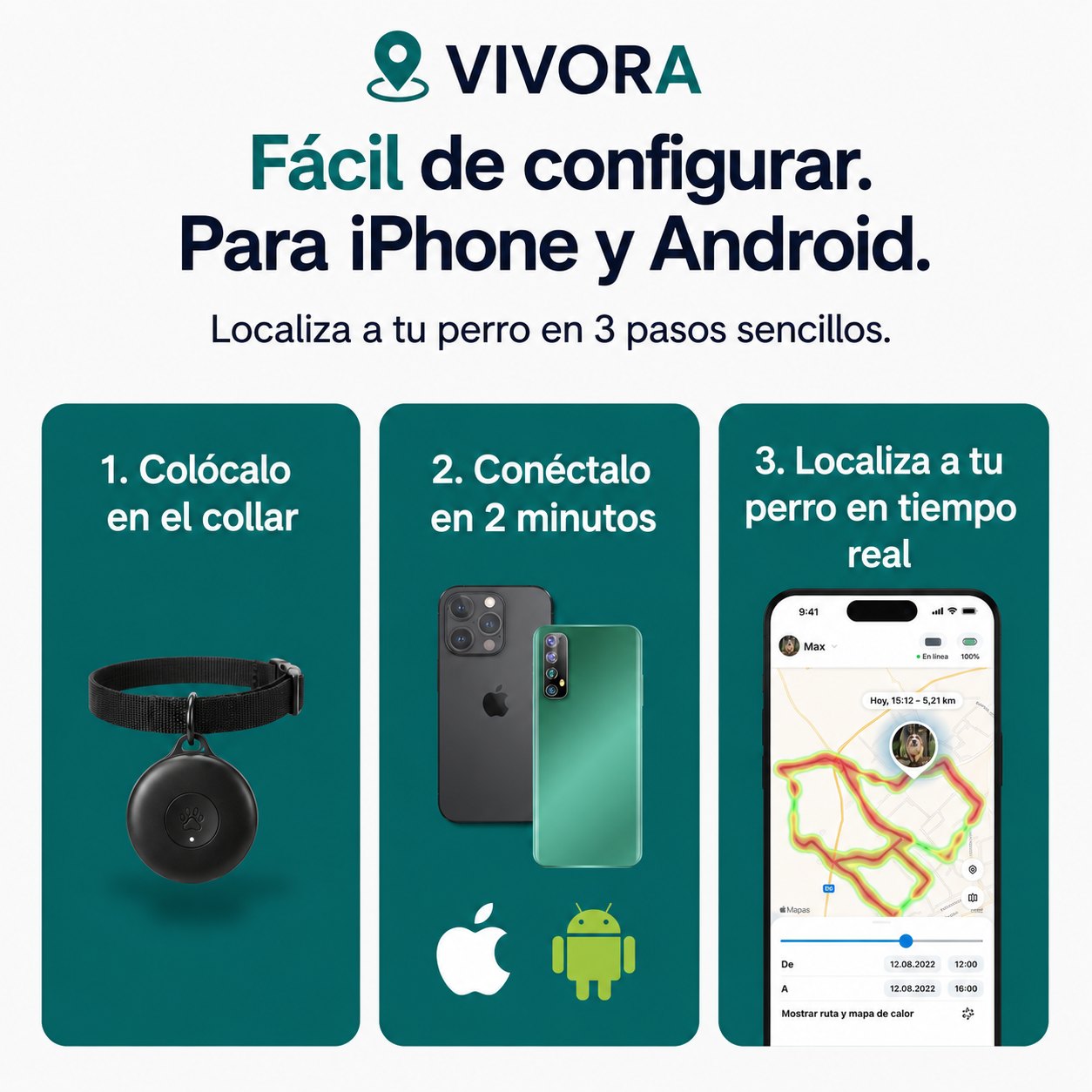 F&aacute;cil de instalar en tres pasos, para iPhone y Android