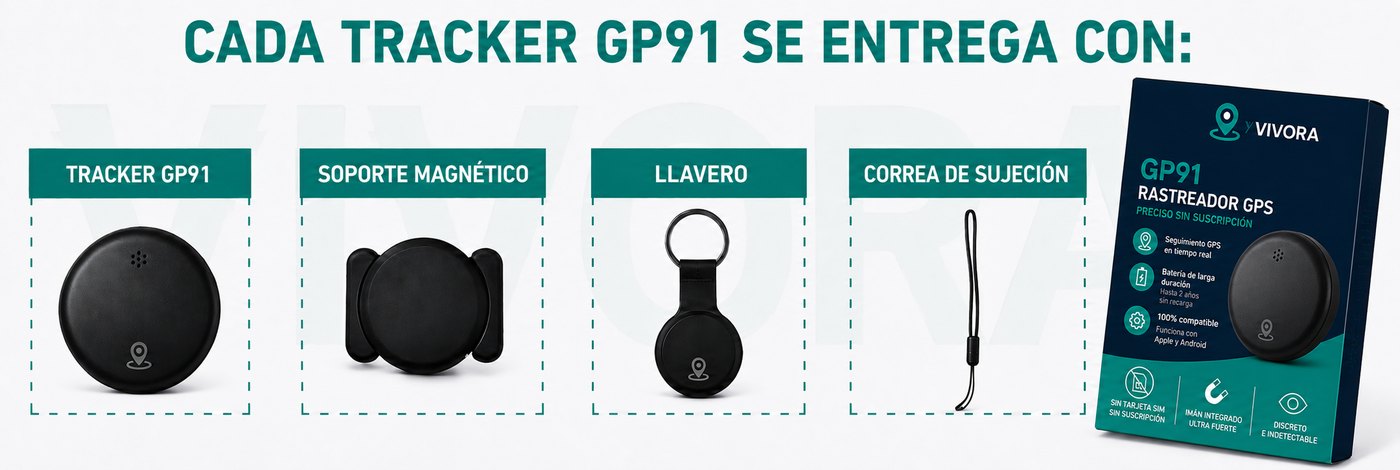 Cada rastreador GP91 se entrega con